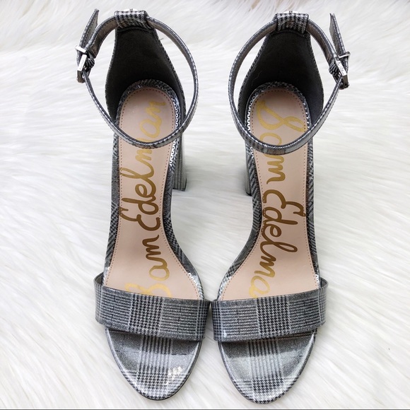 New Sam Edelman Yaro Heels in Pewter Plaid - Picture 14 of 14
